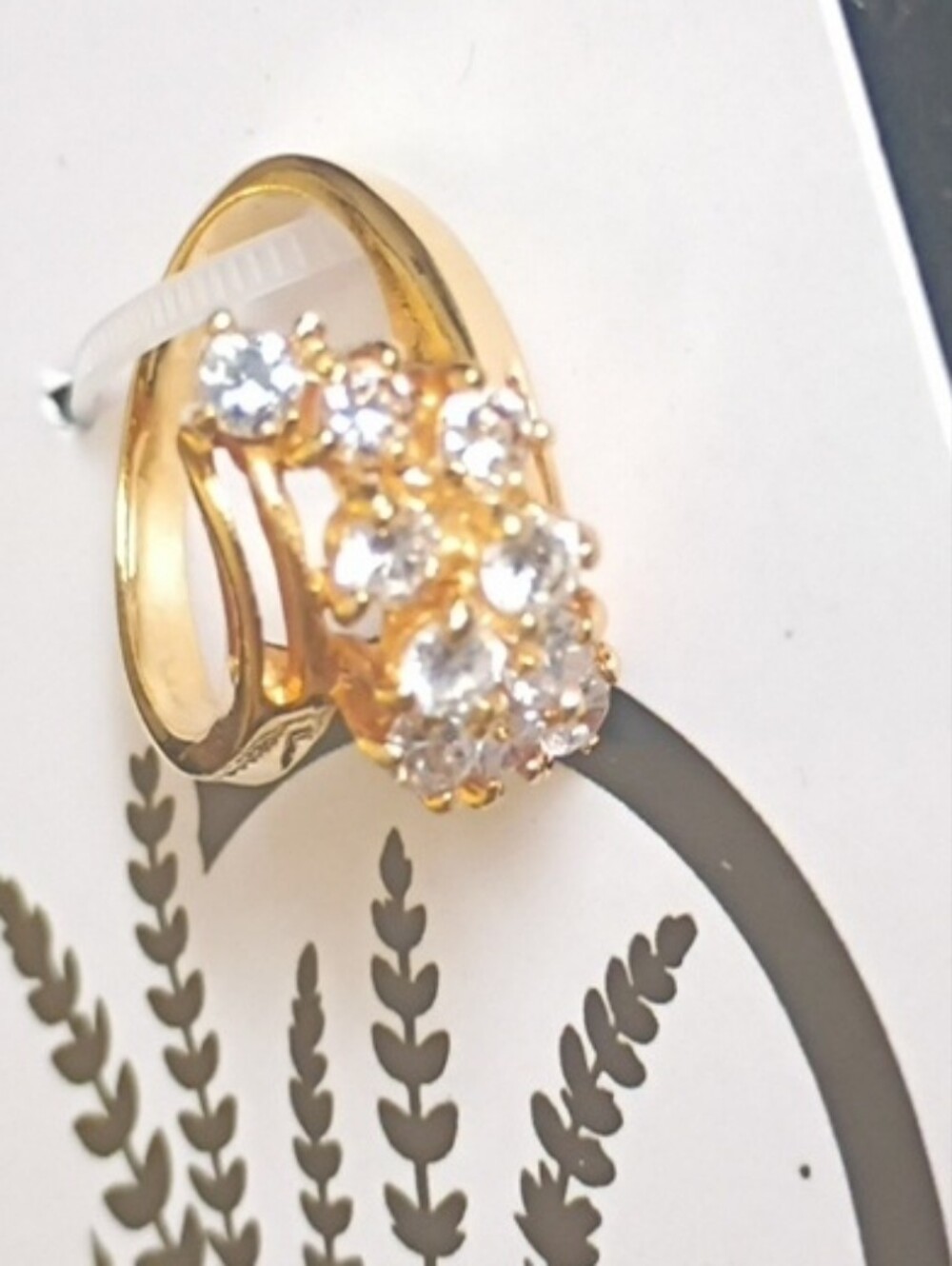 Gold Cluster CZ Women’s Ring - Elegant Sparkle